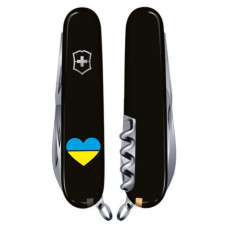 Ніж Victorinox Huntsman Ukraine 91 мм Чорний Серце синьо-жовте (1.3713.3_T1090u)