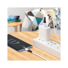 Дата кабель USB 2.0 AM to USB-C 1.0m 3A silicone X82 white HOCO (6931474768582)
