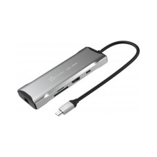 Порт-реплікатор J5create Dock-Station USB-C 10Gbps, 7-in-1 (хаб/HDMI/PD/картридер) (JCD393-N)