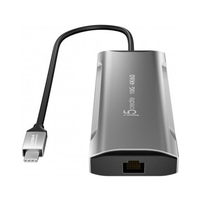 Порт-реплікатор J5create Dock-Station USB-C 10Gbps, 7-in-1 (хаб/HDMI/PD/картридер) (JCD393-N)