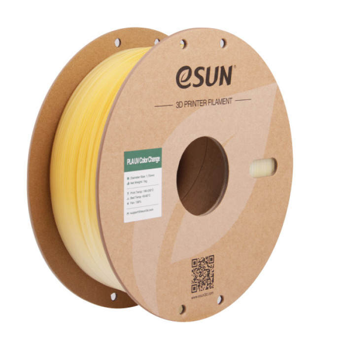 Пластик для 3D-принтера eSUN PLA UV 1,75mm 1kg Yellow (PLA-UV CC175UV-Y1P1)