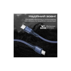 Дата кабель USB-C to USB-C 1.2m 60W PD FletchLink-CC blue Promate (fletchlink-cc.blue)