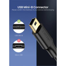 Дата кабель USB 2.0 AM to Mini 5P 2.0m US132 black Ugreen (30472)