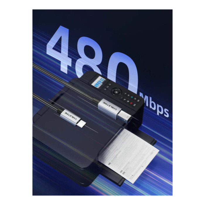 Кабель для принтера USB-C 2.0 to BM 2.0m Cabletime (CA915774)