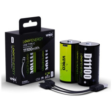 Акумулятор Verico D/R20 USB Type-С 7400mAh/11100mWh 1.5V Li-ion 2шт./уп. (Loop Energy) (1BTOV-A5N0A2-NN)