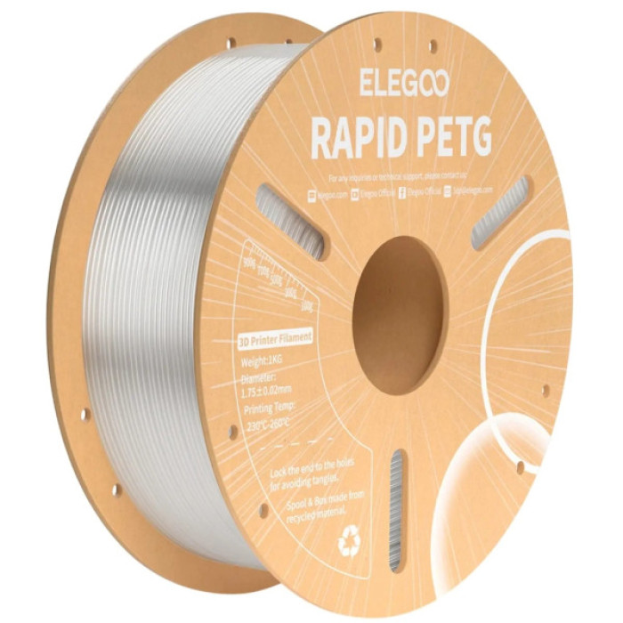 Пластик для 3D-принтера ELEGOO Rapid PETG 1кг, 1.75мм, transparent (50.203.0315)