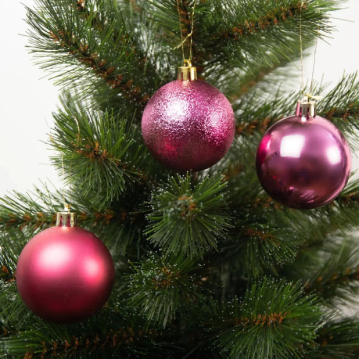 Ялинкова іграшка House Of Seasons Кульки Пластик 10 шт D6 см Фуксія (8720967923922)