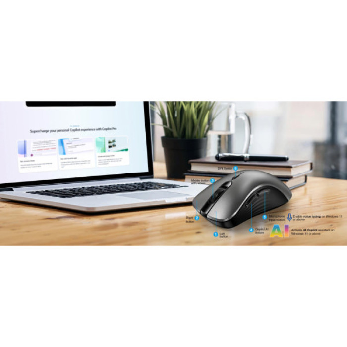 Мишка Genius Ergo 8100S AI Silent Wireless Grey (31030040404)