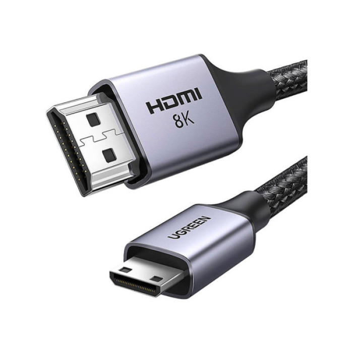 Кабель мультимедійний HDMI M to HDMI mini M 2.0m 8K HD163 black UGREEN (15515)