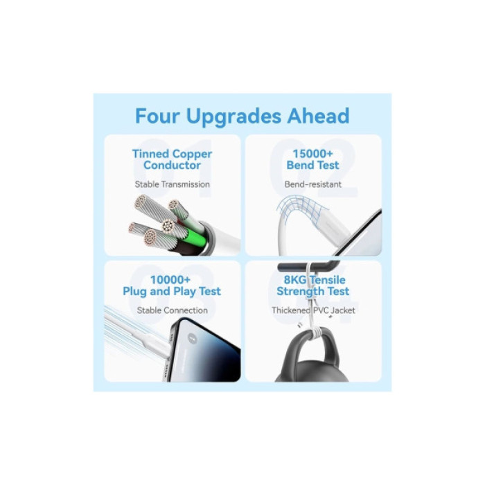 Дата кабель USB 2.0 AM to Lightning 1.0m 2.4A black Vention (LAMBF)