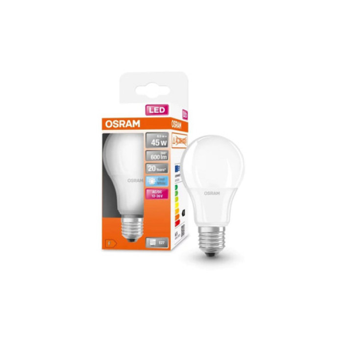 Лампочка Osram LED CL A45 6,5W/840 12-36V FR E27 (4058075757608)