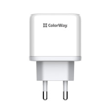 Зарядний пристрій ColorWay Power Delivery Port PPS USB (Type-C PD+ USB QC3.0) (45W) white (CW-CHS042PD-WT)