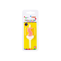 Свічка Maxi двостороння "5" з кольоровим вогнем, розмір 20*8*40 мм (MX622093-5)