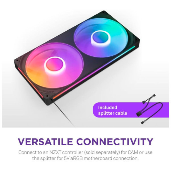 Кулер до корпусу NZXT F280 RGB Core Fan (Single Frame) - Black (RF-U28HF-B1)