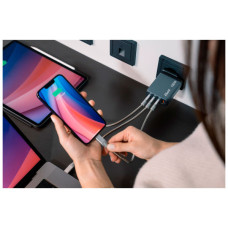 Зарядний пристрій Verbatim GaN 100 W 4 ports (2xUSB-C-100 W,USB-C 65 W /USB-A -3.0) (32202)