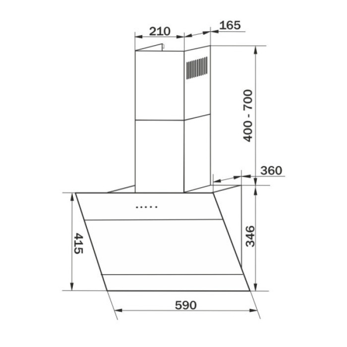 Витяжка кухонна GRANADO Vivares 603-750 black glass (GCH326311)
