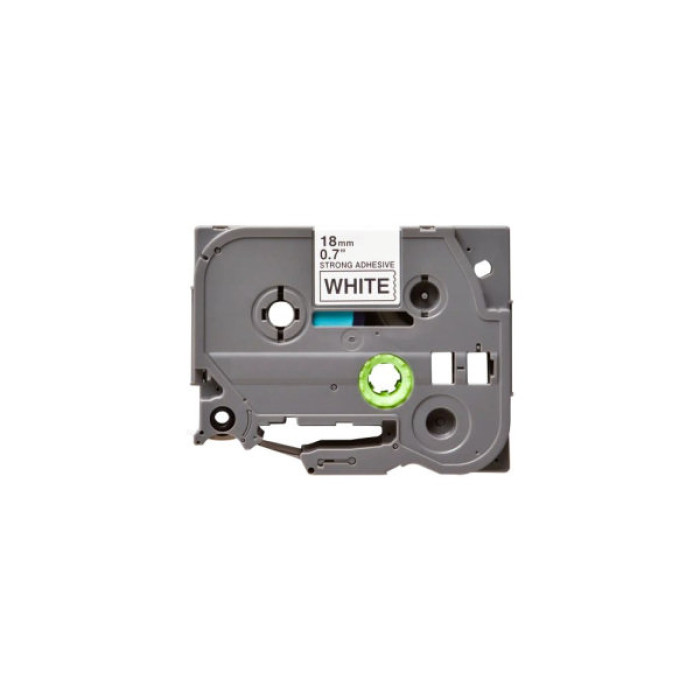 Стрічка для принтера етикеток UKRMARK B-S-T241P-BK/WT, сумісна з TZES241, 18мм х 8м. black on white (900607)