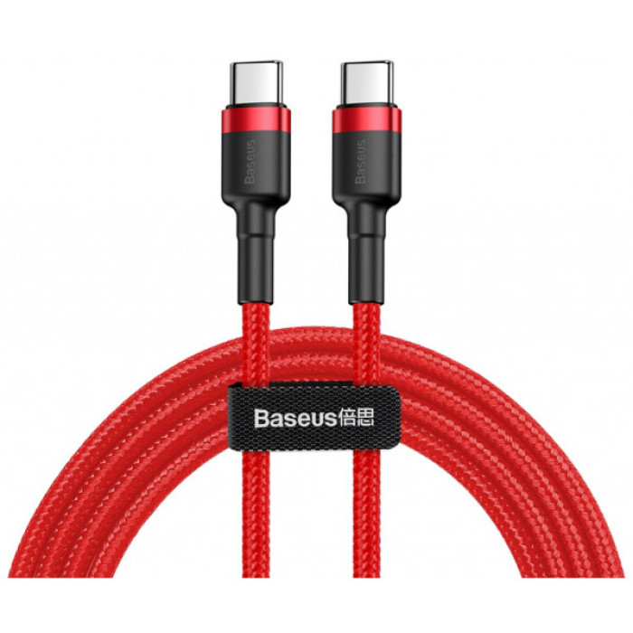 Дата кабель USB-C to USB-C 1.0m USB 3.1 3A red Baseus (CATKLF-G09)