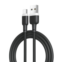 Дата кабель USB 2.0 AM to USB-C 1.0m 2.1A silicone black XO (NB208-TC-1-BK)