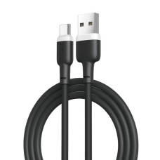 Дата кабель USB 2.0 AM to USB-C 1.0m 2.1A silicone black XO (NB208-TC-1-BK)