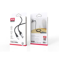 Дата кабель USB 2.0 AM to USB-C 1.0m 2.1A silicone black XO (NB208-TC-1-BK)