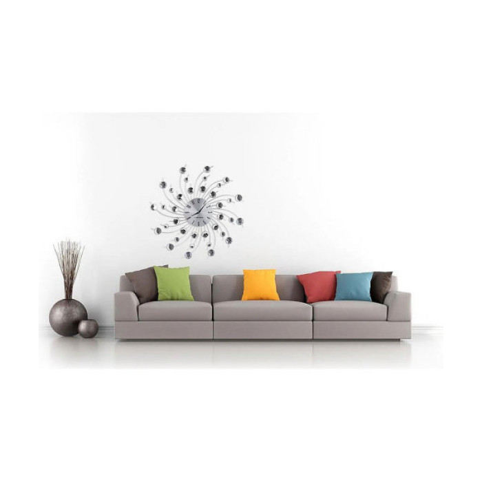 Настінний годинник Esperanza Wall Clock Geneva 50 см з променями з і сталі та кристалами (EHC004)