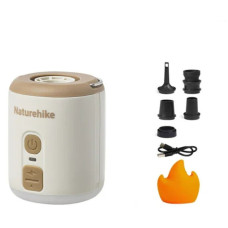 Насос для надувних меблів Naturehike CNK2300DQ022 + нічник + вентилятор, бежевий (6976507665971)