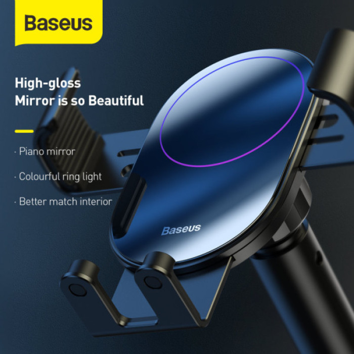Універсальний автотримач Baseus 4.7-6.5" Gravity Simplism (на присоску) black (SUYL-JY01)
