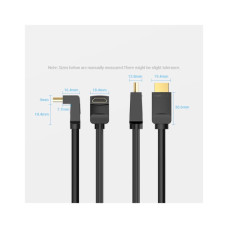 Кабель мультимедійний HDMI M to HDMI M 1.0m 4K60Hz 90° corner black Vention (AAQBF)