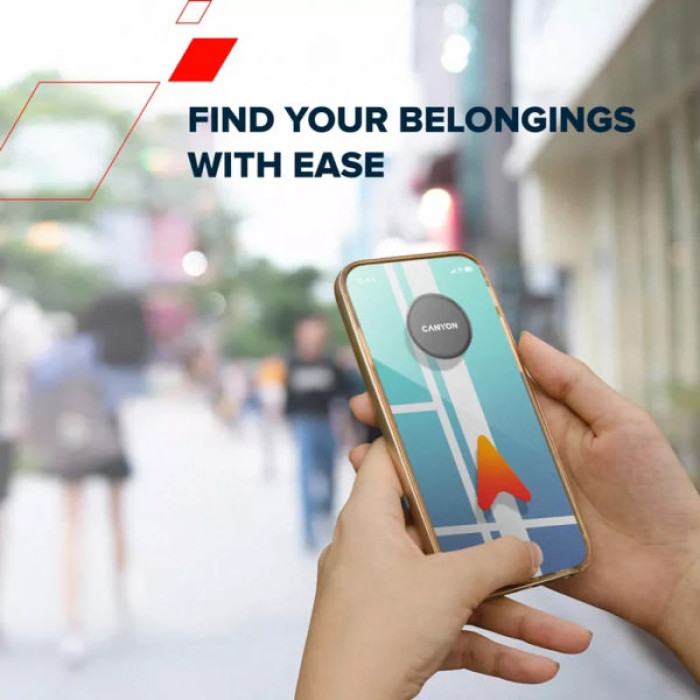 Пошукова система Canyon OnTag 1 Anti-Lost Smart Tracker iOS Black (CNE-PT01BB)