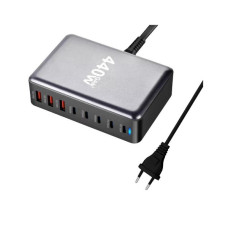 Зарядний пристрій XoKo 2xUSB-С PD100W + 3xUSB-С PD65W + 3xUSB QC18W 440W GaN (QC-400)