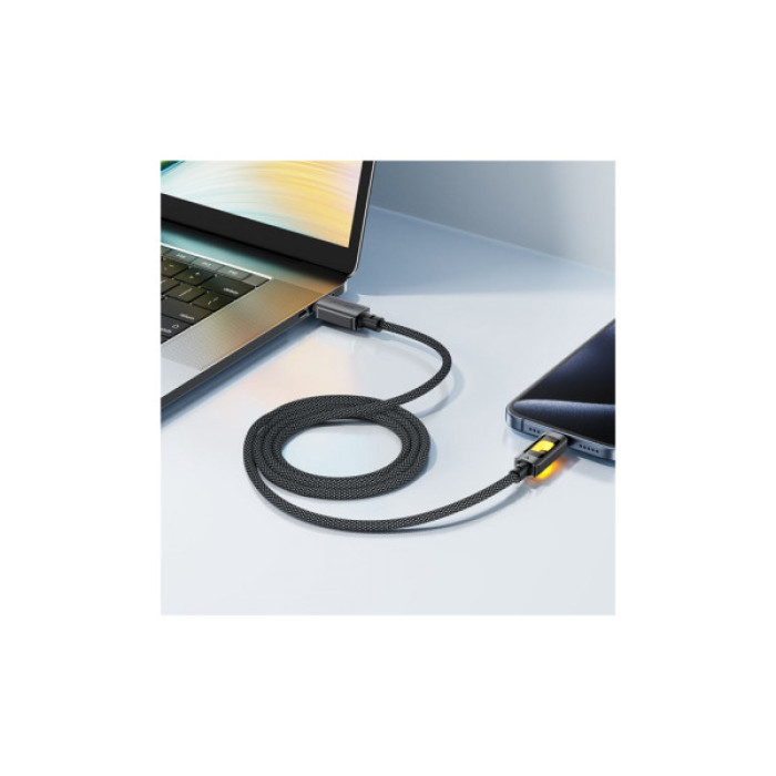 Дата кабель USB 2.0 AM to USB-C 1.2m 60W black Acefast (6974316284673)