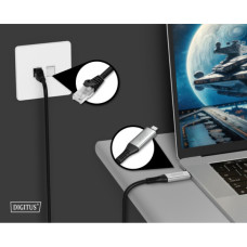 Дата кабель USB-C to RJ45 Ethernet 2.0m CAT6A S/FTP 1Gbps LSZH Digitus (AK-300601-020-S)