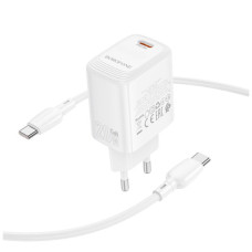 Зарядний пристрій BOROFONE BN26 Fuente USB-C PD20W + cable USB-C to USB-C White (6941991120251)
