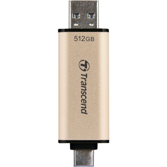 USB флеш накопичувач Transcend 512GB JetFlash 930C Gold-Black USB 3.2/Type-C (TS512GJF930C)