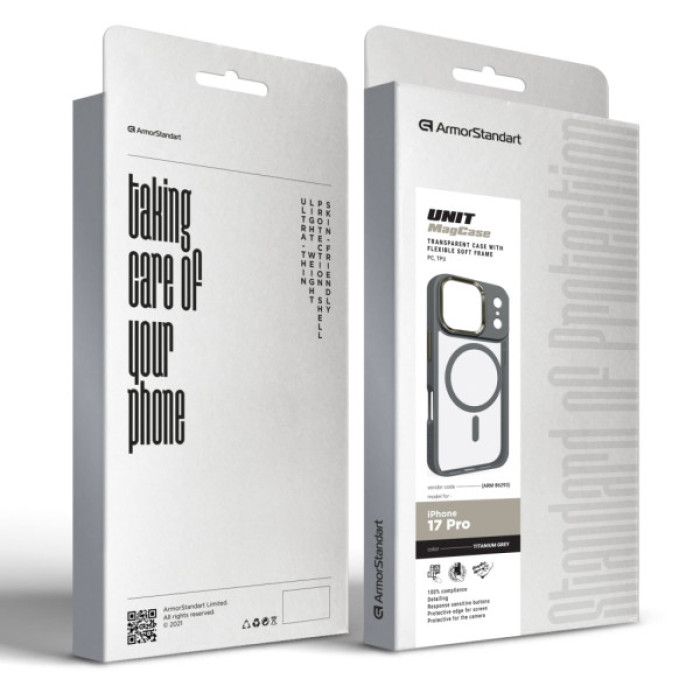 Чохол до мобільного телефона Armorstandart Unit MagCase Apple iPhone 17 Pro Titanium Grey (ARM86293)