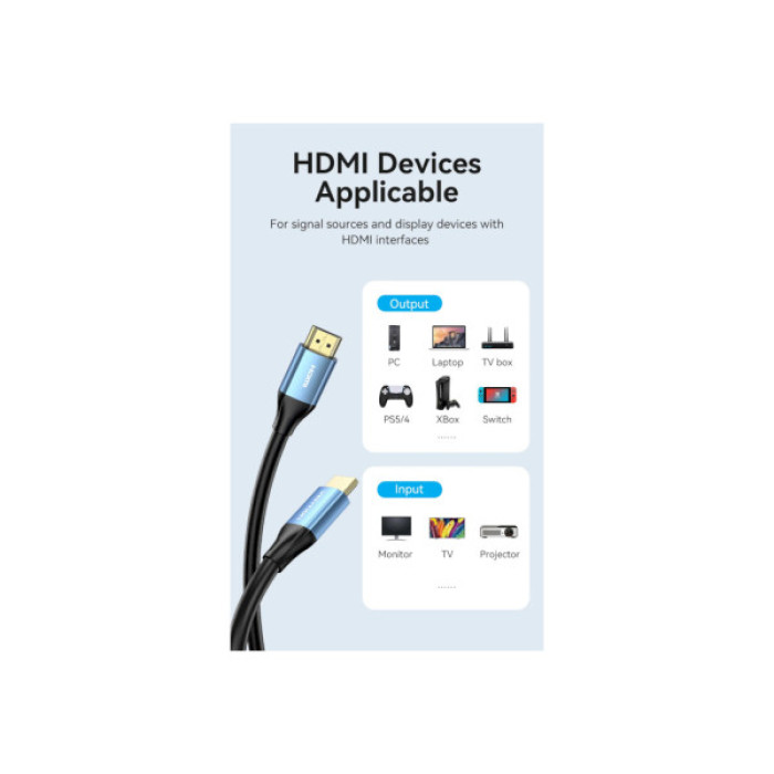 Кабель мультимедійний HDMI M to HDMI M 10.0m V2.0 4K60Hz blue Vention (ALHSL)