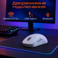 Мишка Meetion GW40 PRO Bluetooth/Wireless/USB White (MT-GW40_PRO-B)