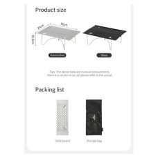 Туристичний стіл Naturehike CNK2450JJ024, 31х21 см, алюміній, чорний (6927595791868)