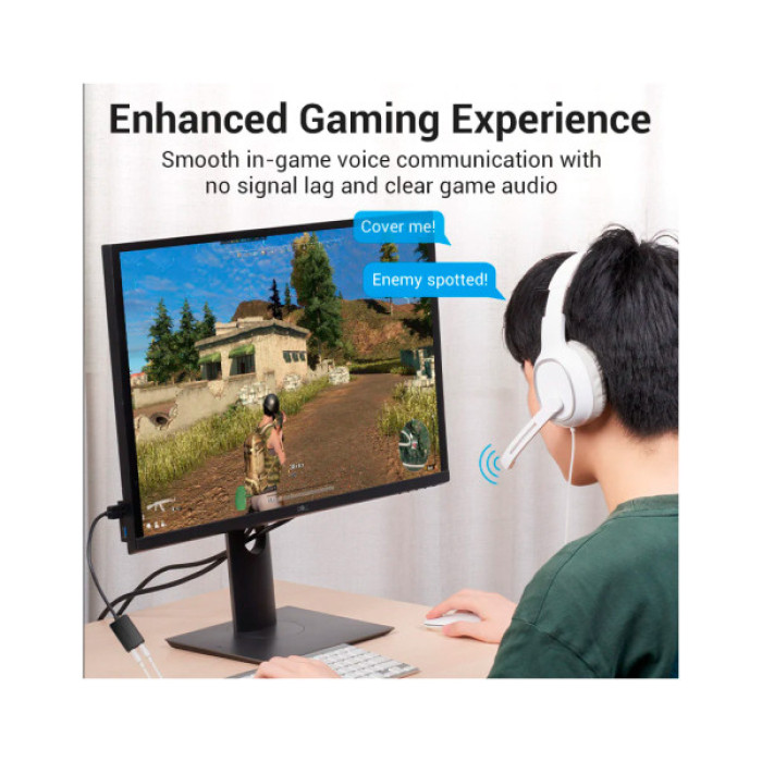 Звукова плата Vention Audio USB 2х3,5 мм jack 0.15m (CDYB0)