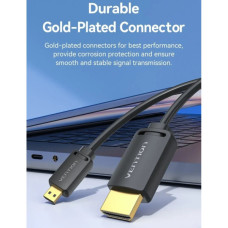Кабель мультимедійний HDMI M to HDMI micro M 1.0m 4K60Hz black Vention (AGIBF)