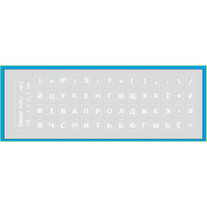 Наклейка на клавіатуру BestKey мініатюрна прозора, 56, білий (BKm3WhTr)