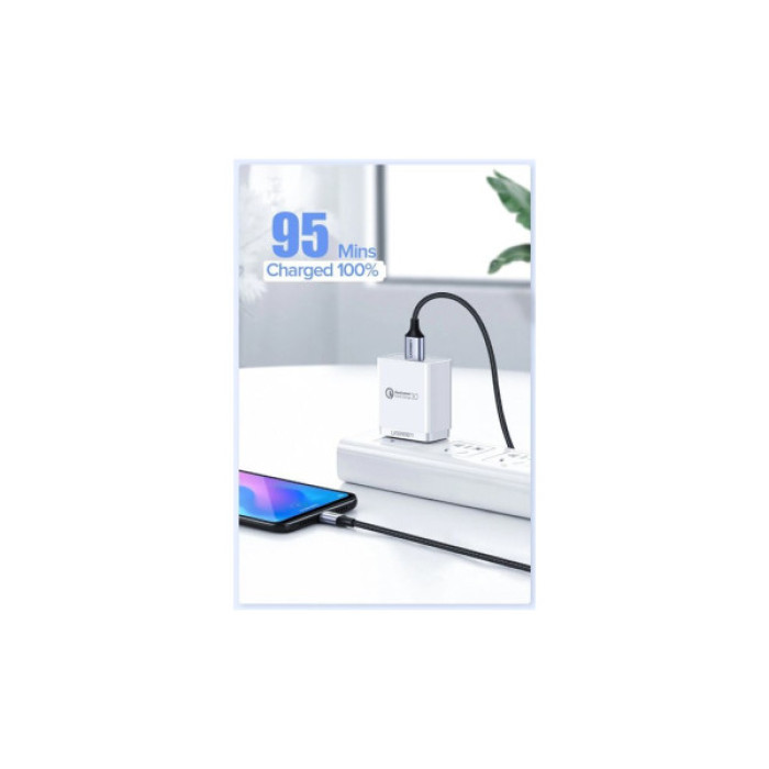 Дата кабель USB 2.0 AM to USB-C 1.5m US288 Aluminum Braid (Black) Ugreen (60127)