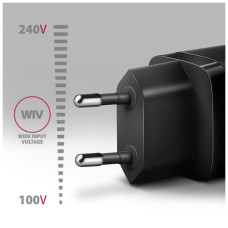 Зарядний пристрій AXAGON 1xUSB QC3.0 + 1xUSB-C PD20W black (ACU-PQ20)