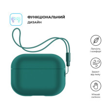 Чохол для навушників Armorstandart Silicone Case with straps для Apple Airpods Pro 2 Dark Green (ARM68612)
