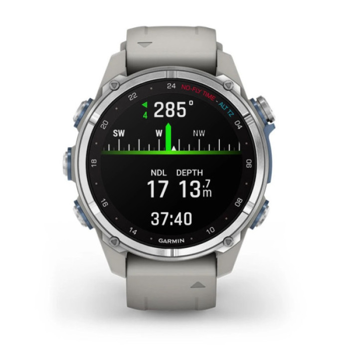 Смарт-годинник Garmin Descent Mk3, 43mm, Passvtd Steel/Fog Gry, Dive Computer, GPS дайвінг комп'ютер (010-02753-04)