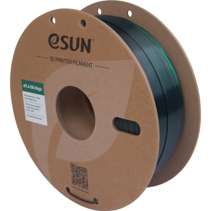 Пластик для 3D-принтера eSUN ePLA-Silk Magic 1кг, 1.75мм, Black Green (EPLA-SILKMAGIC-P175BG1)