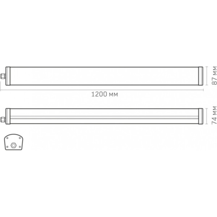 Світильник Videx IP65 лінійний 48W 1.2М 4000K (VLE-BNW-48124)