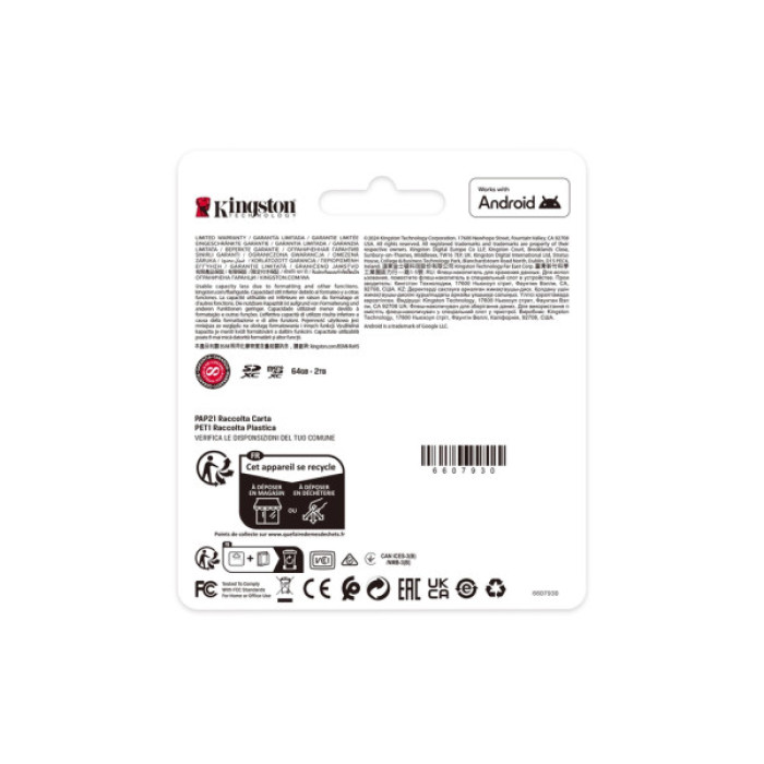 Карта пам'яті Kingston 1TB microSDXC class 10 UHS-I U3 V30 A1 Canvas Select Plus (SDCS3/1TBSP)