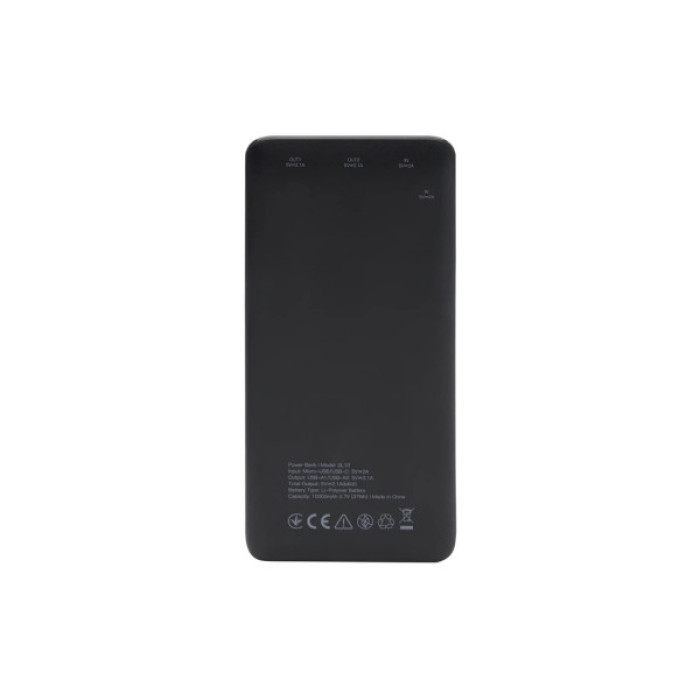 Батарея універсальна GEAR 10000mAh, 10W, USB-TypeC, 2*USB-A, Micro-USB, black (SL10)